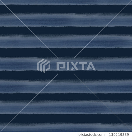Seamless horizontal pattern with translucent watercolor stripes on a dark blue background. This abstract background with parallel blue lines is suitable for marine design, textile design, home decor Seamless horizontal pattern with translucent watercolor stripes on a dark blue background. This abstract background with parallel blue lines is suitable for marine design, textile design, home decor 139219289