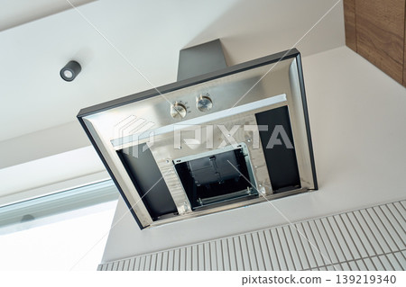 Kitchen hood without filter in modern interior Kitchen hood without filter in modern interior 139219340