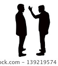 two men making chat, silhouette vector 139219574