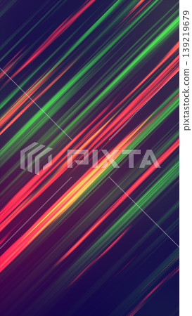 Abstract green diagonal light streaks with red accents, motion blur, and futuristic speed technology background. Abstract green diagonal light streaks with red accents, motion blur, and futuristic speed technology background. 139219679
