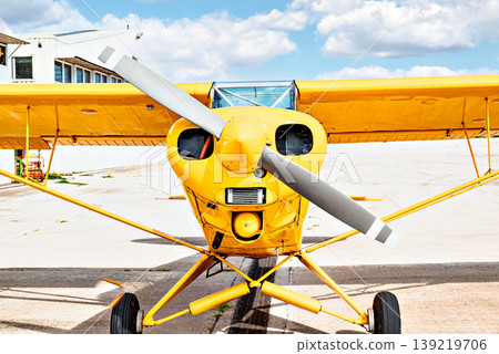 Airplane propellers, close-up detail, aeronautics 139219706