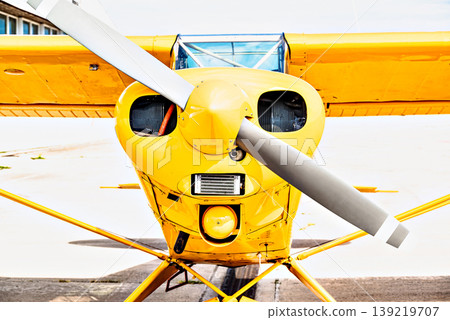 Airplane propellers, close-up detail, aeronautics 139219707