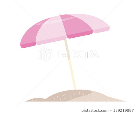 簡單可愛的沙灘傘插畫素材 139219897