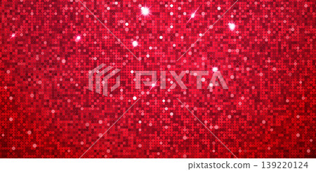 Shiny red sequin background with bright white starburst sparkles. Shiny red sequin background with bright white starburst sparkles. 139220124