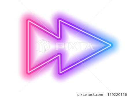Neon light arrow up sign. Glowing futuristic vector icon on dark background for modern tech visuals. Neon light arrow up sign. Glowing futuristic vector icon on dark background for modern tech visuals. 139220156