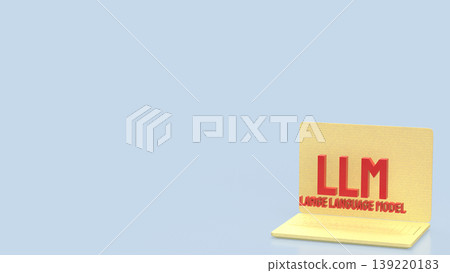 Large Language Model LLM Technology Concept Displayed On Laptop Screen With Minimal Design 3d render. 139220183