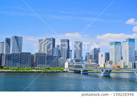 The cityscape of Harumi as seen from the rooftop green space of Toyosu Market. The cityscape of Harumi as seen from the rooftop green space of Toyosu Market. 139220348