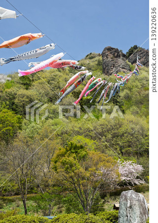 群馬縣中之條町道之驛禮山竹山,綠意盎然,鯉魚飄揚。 群馬縣中之條町道之驛禮山竹山,綠意盎然,鯉魚飄揚。 139220636