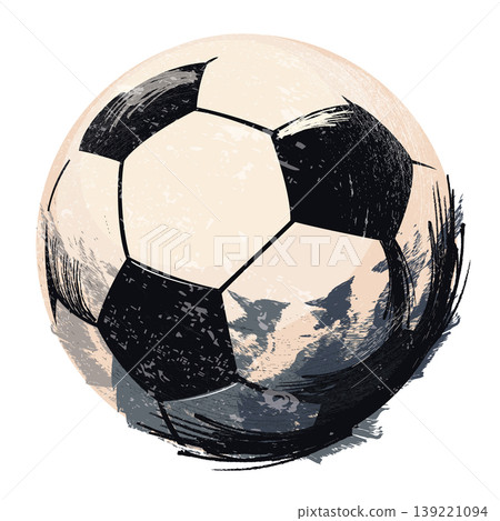 Classic leather soccer ball hand drawn style isolated on white background Classic leather soccer ball hand drawn style isolated on white background 139221094