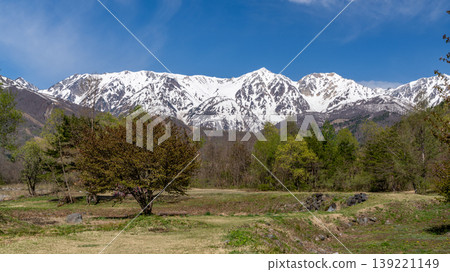 Spring in Hakuba: A refreshing landscape of new greenery. Spring in Hakuba: A refreshing landscape of new greenery. 139221149