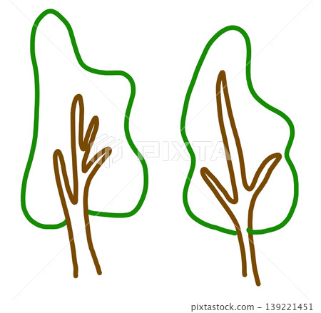 This is a tree hand-drawn illustration. 139221451