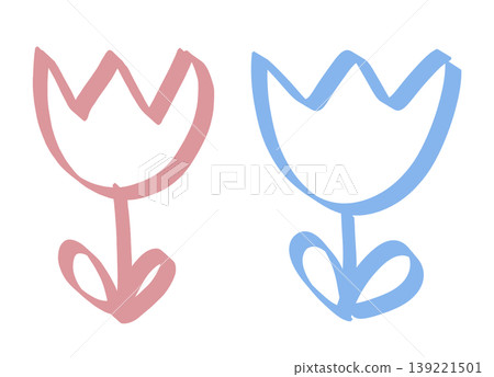 This is a hand-drawn illustration of a tulip. This is a hand-drawn illustration of a tulip. 139221501