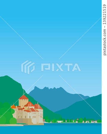 瑞士日內瓦湖西庸城堡(Chateau de Chillon),夏季景色 瑞士日內瓦湖西庸城堡(Chateau de Chillon),夏季景色 139221519