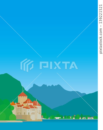 瑞士日內瓦湖西庸城堡（Chateau de Chillon），夏季景色 139221521