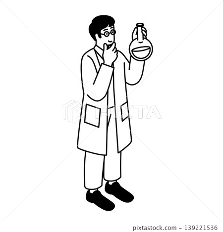 A simple illustration of a researcher wearing a white coat. A simple illustration of a researcher wearing a white coat. 139221536