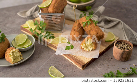 Cod dumplings or bolinhos de bacalhau 139221631