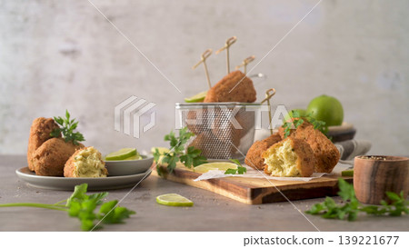 Cod dumplings or bolinhos de bacalhau 139221677