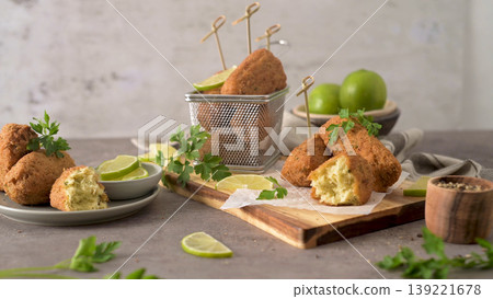 Cod dumplings or bolinhos de bacalhau 139221678