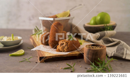Meat croquets 139221681