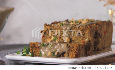 Christmas lentils loaf Christmas lentils loaf 139221786