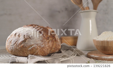 Homemade crispy herbs bread Homemade crispy herbs bread 139221826
