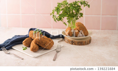 Cod dumplings or bolinhos de bacalhau 139221884