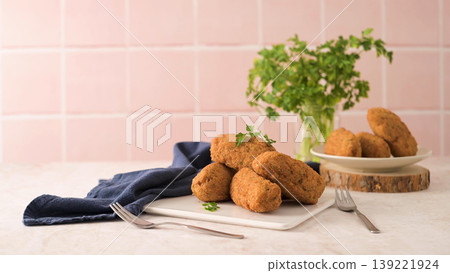 Cod dumplings or bolinhos de bacalhau Cod dumplings or bolinhos de bacalhau 139221924