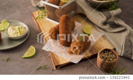 Meat croquets 139221941
