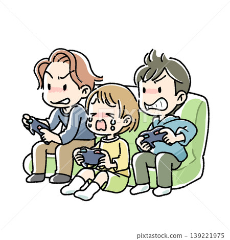 孩子們一邊玩遊戲一邊打架。 孩子們一邊玩遊戲一邊打架。 139221975