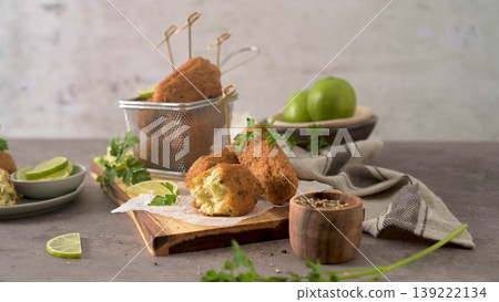 Cod dumplings or bolinhos de bacalhau 139222134
