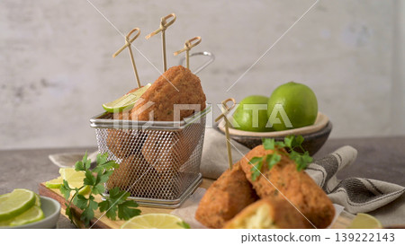Cod dumplings or bolinhos de bacalhau 139222143