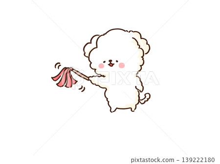 An illustration of a Maltese dog cleaning with a feather duster (housework, cleanliness, daily life) An illustration of a Maltese dog cleaning with a feather duster (housework, cleanliness, daily life) 139222180