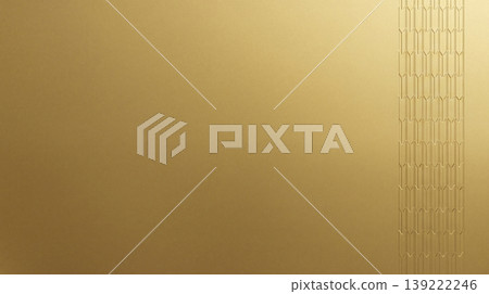 Deep gold foil background with an embossed arrow feather pattern. 139222246