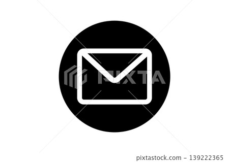 Black Mail Envelope Icon In Circle Symbolizing Email Message And Communication Concept Black Mail Envelope Icon In Circle Symbolizing Email Message And Communication Concept 139222365
