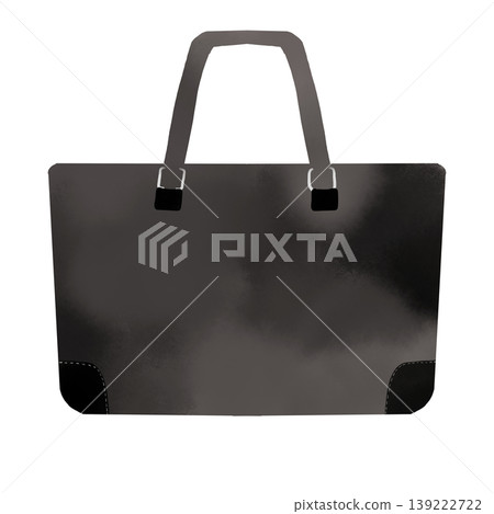 Watercolor-style illustration of a business bag; hand-drawn material for commuting. 139222722