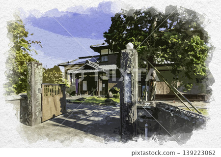 Watercolor style painting of Saiki Castle Town Tourism Exchange Center, Saiki City, Oita Prefecture Watercolor style painting of Saiki Castle Town Tourism Exchange Center, Saiki City, Oita Prefecture 139223062
