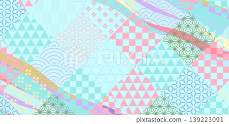 Pastel-colored Japanese-style geometric pattern wallpaper background Pastel-colored Japanese-style geometric pattern wallpaper background 139223091