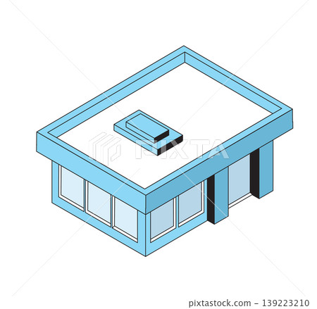 Isometric store building representing retail business commerce Isometric store building representing retail business commerce 139223210
