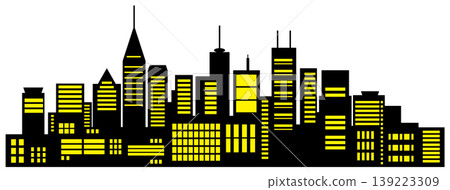 Modern metropolis shining at night with illuminated skyscrapers 139223309