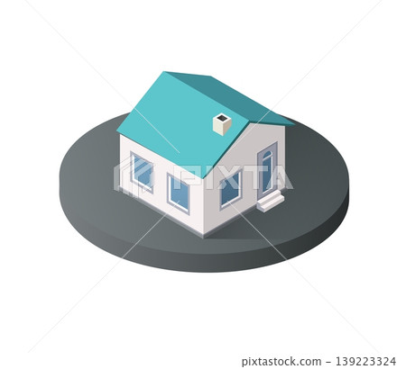 Isometric house icon representing real estate Isometric house icon representing real estate 139223324