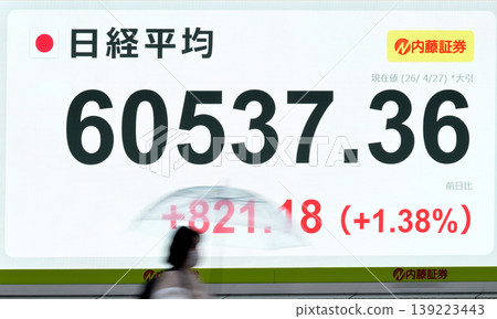 The Nikkei Stock Average closed at a record high of over 60,000 yen. The Nikkei Stock Average closed at a record high of over 60,000 yen. 139223443