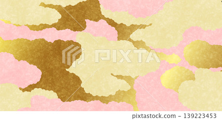 Elegant gold and pink Japanese-style cloud pattern background material Elegant gold and pink Japanese-style cloud pattern background material 139223453