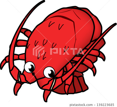 可愛的海洋生物插圖:龍蝦,向量格式,白色背景上的單一圖案。 可愛的海洋生物插圖:龍蝦,向量格式,白色背景上的單一圖案。 139223685