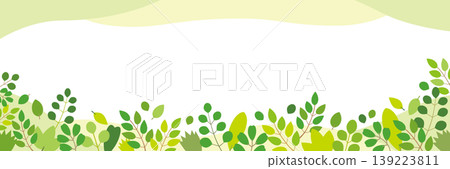 Refreshing green horizontal banner background material / green border 139223811