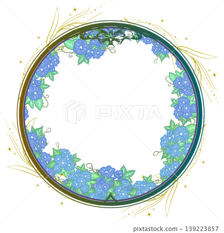 時尚的牽牛花圓形邊框插圖素材 時尚的牽牛花圓形邊框插圖素材 139223857