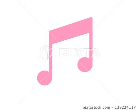 Simple musical note design in pink. Simple musical note design in pink. 139224117
