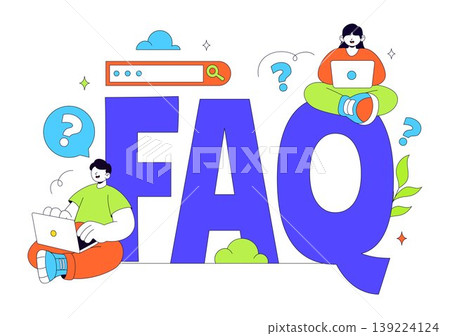 FAQ Vector Illustration featuring Frequently Asked Questions Concept With People Characters, Question Marks, Help Support, UI Elements Design FAQ Vector Illustration featuring Frequently Asked Questions Concept With People Characters, Question Marks, Help Support, UI Elements Design 139224124