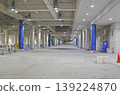 The silence of an unmanned indoor corridor and parking lot entrance. Color halftone. 139224870