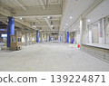 The silence of an unmanned indoor corridor and parking lot entrance. Color halftone. 139224871