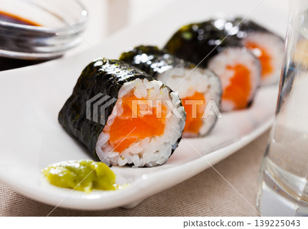 Sushi maki set with salmon Sushi maki set with salmon 139225043